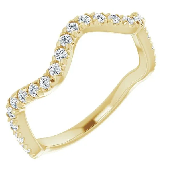 14K Yellow Gold 1/2 CTW French Set Diamond Wave Design Eternity Band West and Company Auburn, NY