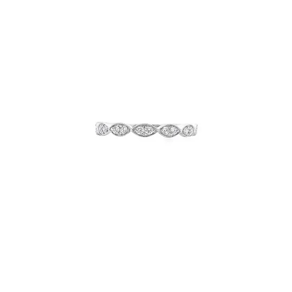 14K White Gold Marquise Style Diamond Band With Milgrain Detail .25TDW West and Company Auburn, NY