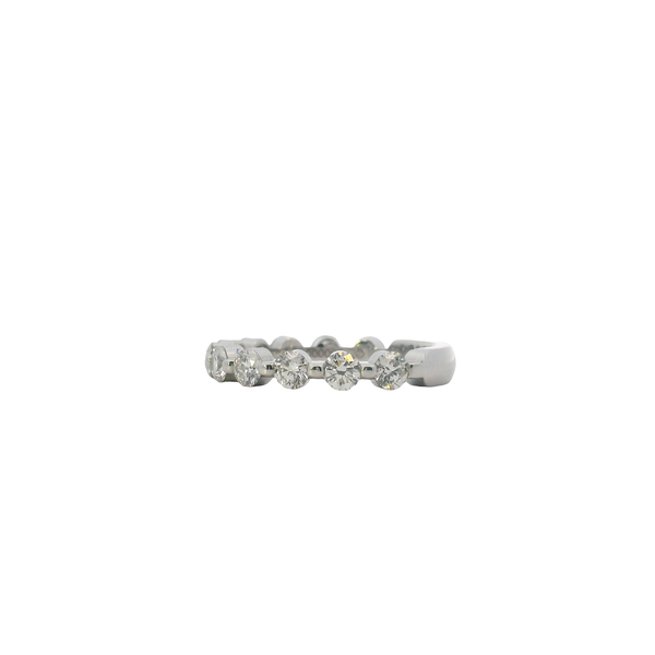 Platinum Single Shared Prong 11 Stone Diamond Band 1.10CTW G/ SI Image 2 West and Company Auburn, NY