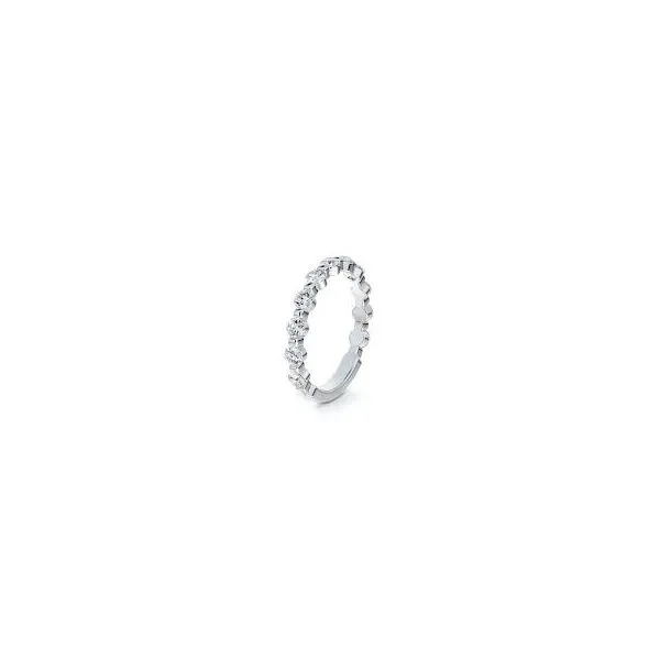 Platinum Single Shared Prong 11 Stone Diamond Band 1.10CTW G/ SI Image 3 West and Company Auburn, NY