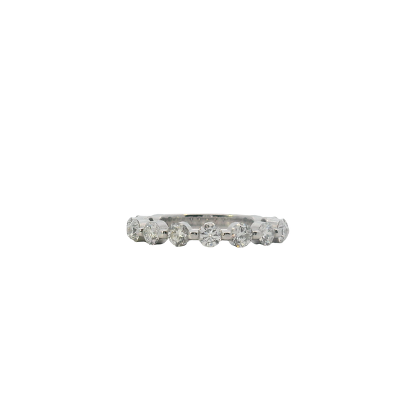 Platinum Single Shared Prong 11 Stone Diamond Band 1.10CTW G/ SI West and Company Auburn, NY