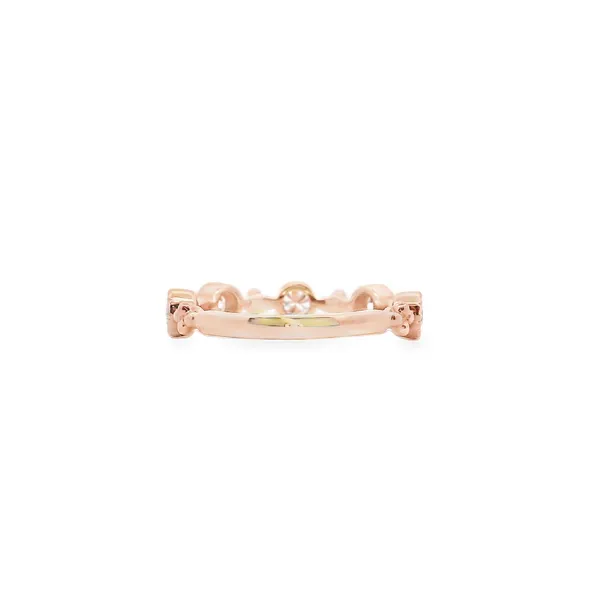 18K Rose Gold 5 Stone Beaded Band with Milgrain Detail .50CTW SI1/G Image 4 West and Company Auburn, NY