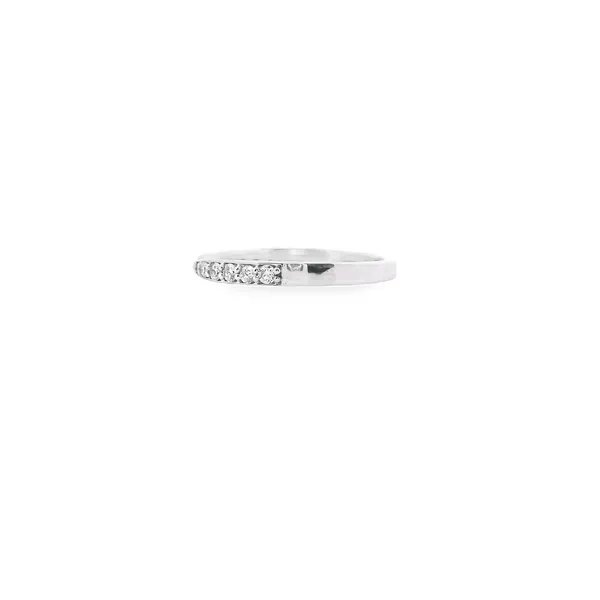 14K White Gold Tapered Fitted Diamond Band .22CTW Image 2 West and Company Auburn, NY