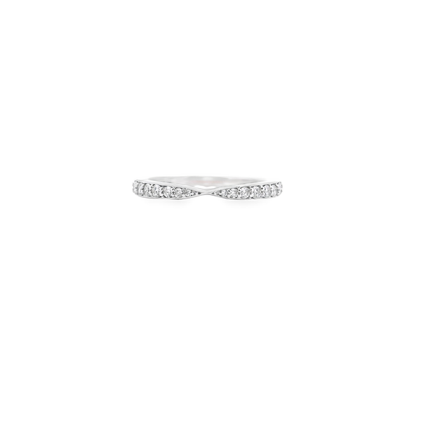 14K White Gold Tapered Fitted Diamond Band .22CTW West and Company Auburn, NY