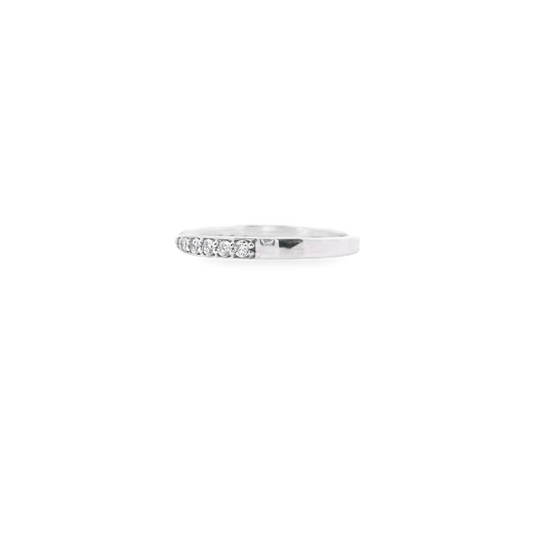 14K White Gold Tapered Fitted Diamond Band .22CTW Image 2 West and Company Auburn, NY