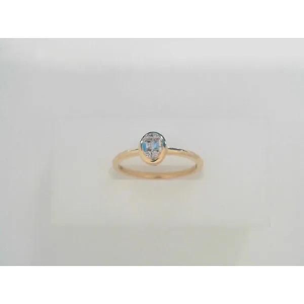 10K Yellow Gold Baguette and Round Diamond Oval Shaped Ring West and Company Auburn, NY