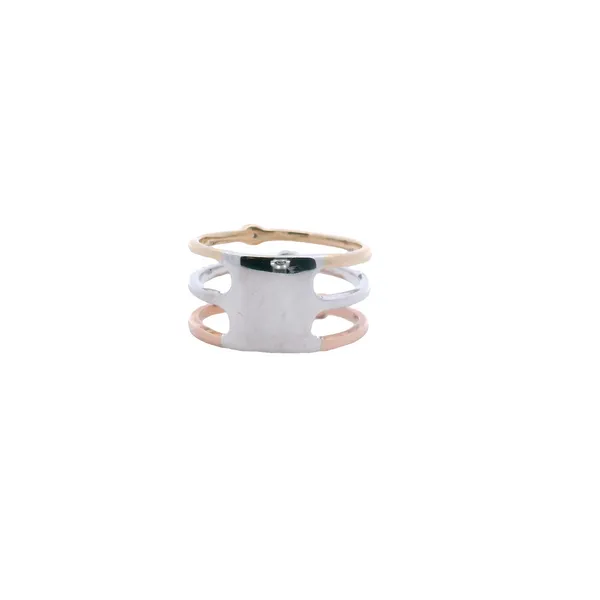 14K White Rose and Yellow Gold One Piece Stackable- Look Diamond Ring 1/5CTW Image 3 West and Company Auburn, NY