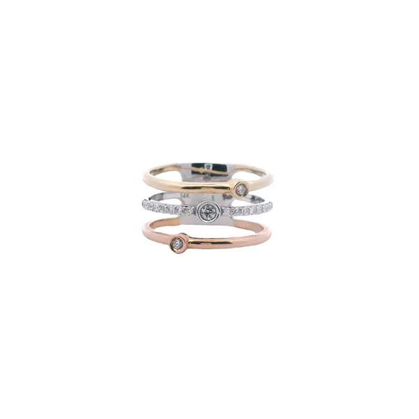 14K White Rose and Yellow Gold One Piece Stackable- Look Diamond Ring 1/5CTW West and Company Auburn, NY