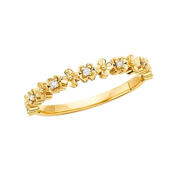 10K Yellow Gold Diamond Accented Floral Design Ring West and Company Auburn, NY