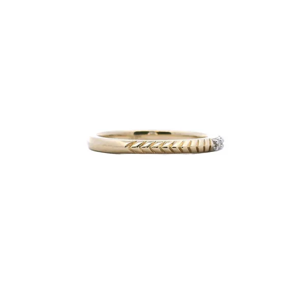 10K Yellow Gold Five Stone Diamond Chevron Stackable Band .11TDW Image 4 West and Company Auburn, NY