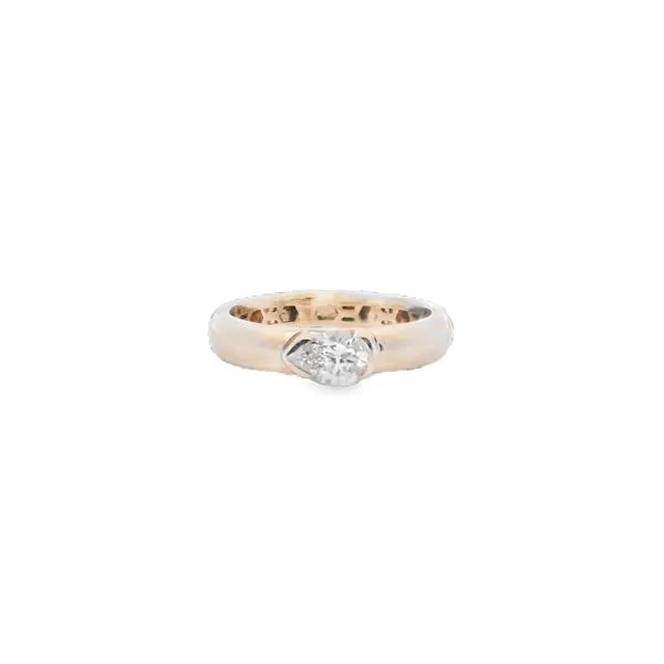 14K Yellow Gold East West Pear Shaped Lab Grown Diamond Ring .52CTW VVS2 West and Company Auburn, NY