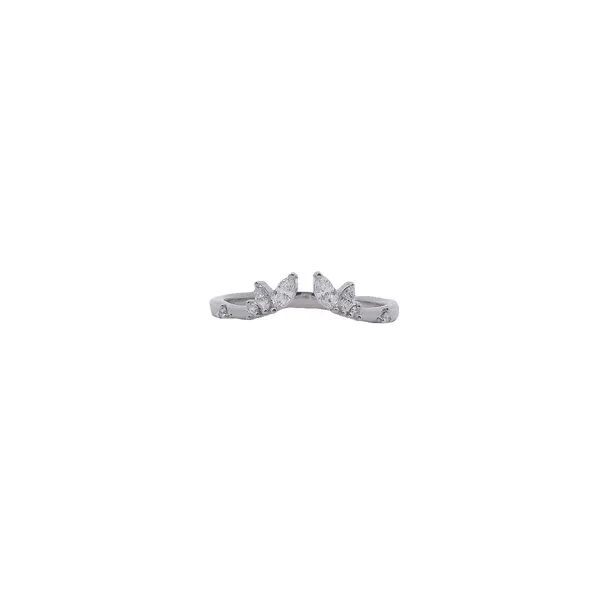 14K White Gold Marquise and Round Diamond Open V Ring West and Company Auburn, NY