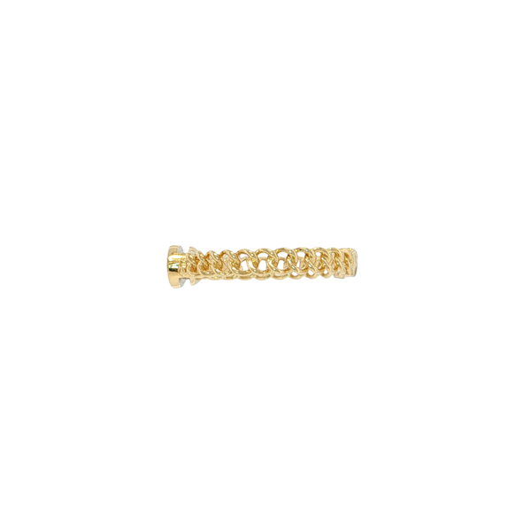 14K Yellow Gold East West Bezel Set Oval Diamond Chain Link Ring Image 2 West and Company Auburn, NY