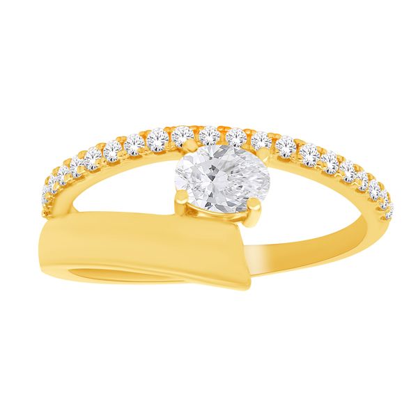 14K Yellow Gold Laboratory Grown Bypass Design Ring West and Company Auburn, NY