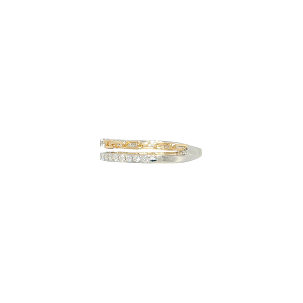 14K Two Tone Diamond/Link Stacked Look Ring Image 2 West and Company Auburn, NY