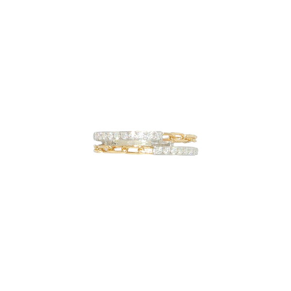 14K Two Tone Diamond/Link Stacked Look Ring West and Company Auburn, NY