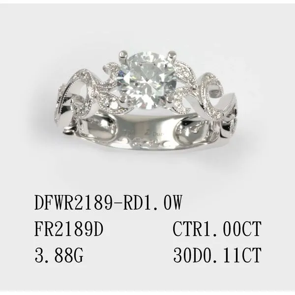 18K White Gold Filigree Diamond Semi-Mount West and Company Auburn, NY