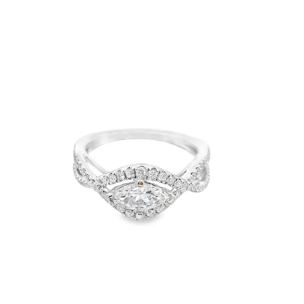 18K White Gold Marquise Diamond Semi Mount West and Company Auburn, NY