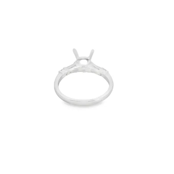 114K White Gold Tapered Baguette and Round Diamond Semi -Mount .26TDW Image 3 West and Company Auburn, NY