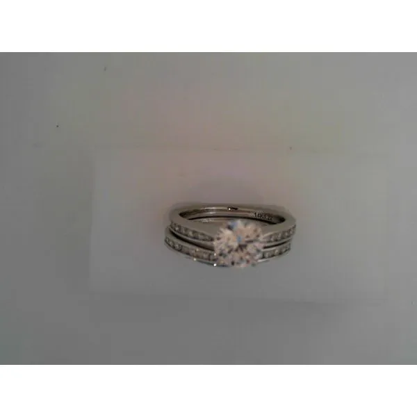 14K White Gold Channel Set Diamond Mounting and Matching Band (.43CTW) West and Company Auburn, NY