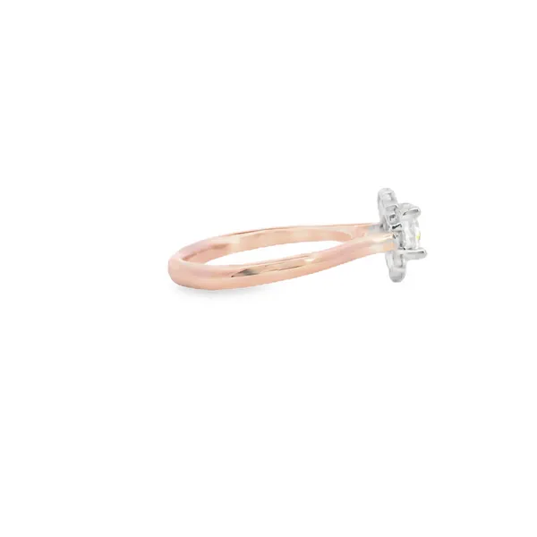 West and Company Signature Series 14K Rose and White Gold Halo Diamond Semi-Mount with Diamond Accented Under-Gallery-Center Stone Approx .60CTW Cubic Image 4 West and Company Auburn, NY