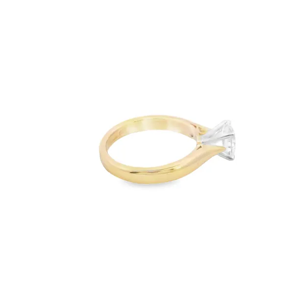18K Yellow Gold Cathedral Solitaire Mounting Image 4 West and Company Auburn, NY