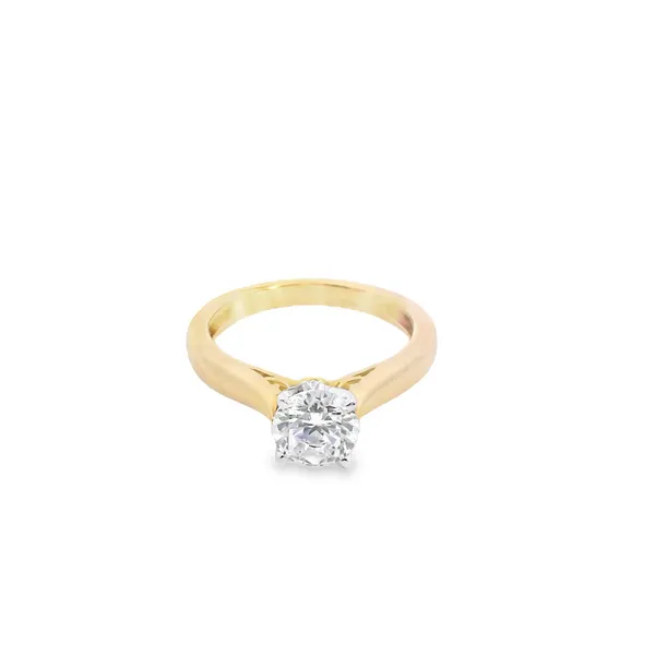 18K Yellow Gold Cathedral Solitaire Mounting West and Company Auburn, NY