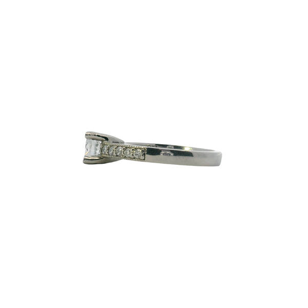 West & Co. Signature Series Palladium Diamond Milgrain Cathedral Semi-Mount with Euro Shank .20CTW Image 2 West and Company Auburn, NY