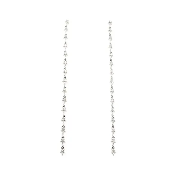 14K White Gold .25CTW Diamond Dangle Earrings West and Company Auburn, NY