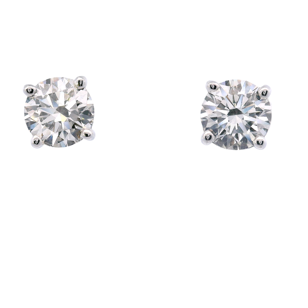 14K White Gold Laboratory Grown Diamond 4 Prong Martini Set 2.00CTW Studs West and Company Auburn, NY