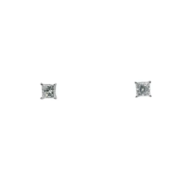 14K White Gold Laboratory Grown Princess Cut Diamond Earrings West and Company Auburn, NY