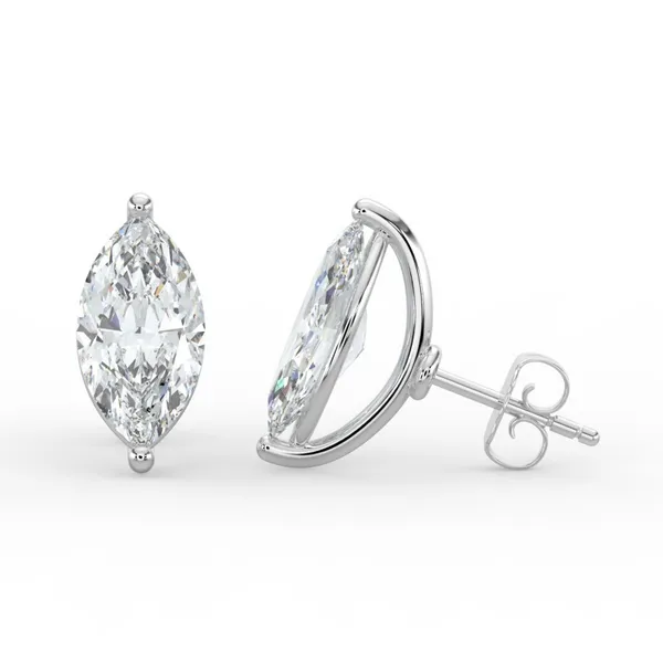 14K White Gold 2.10CTW Laboratory Grown Marquise Diamond Stud Earrings Image 2 West and Company Auburn, NY