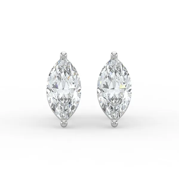 14K White Gold 2.10CTW Laboratory Grown Marquise Diamond Stud Earrings West and Company Auburn, NY