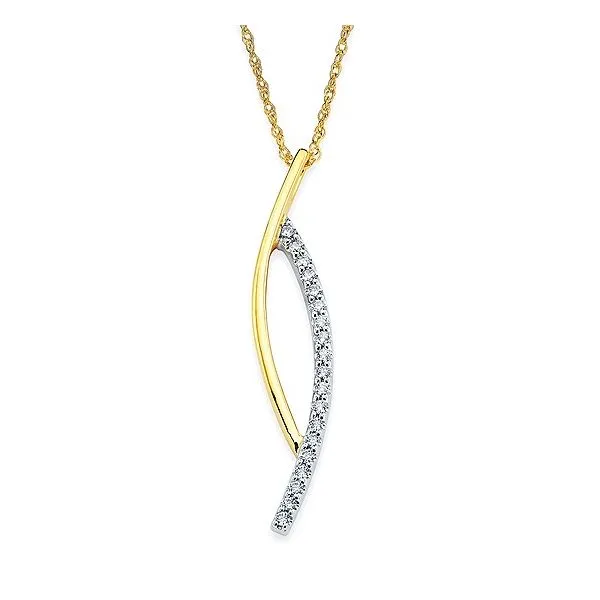 14K Two-Tone Open Diamond Bypass Pendant with 18 Inch Rope Chain West and Company Auburn, NY