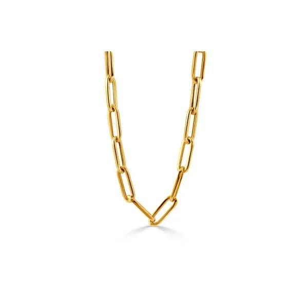 18K Yellow Gold Diamond Moon and North Star Celestial Pendant on 18 Inch Paperclip Chain with Lobster Claw Clasp .48CTW Image 2 West and Company Auburn, NY