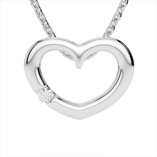 14K White Gold Diamond Heart Pendant West and Company Auburn, NY