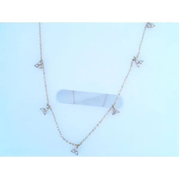 14K Yellow Gold .31CTW Diamond Station Necklace-Adjustable West and Company Auburn, NY