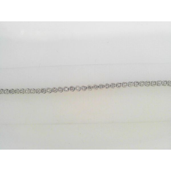 10K White Gold Bezel Look Diamond Tennis Bracelet With Safety Locking Clasp .50TW West and Company Auburn, NY