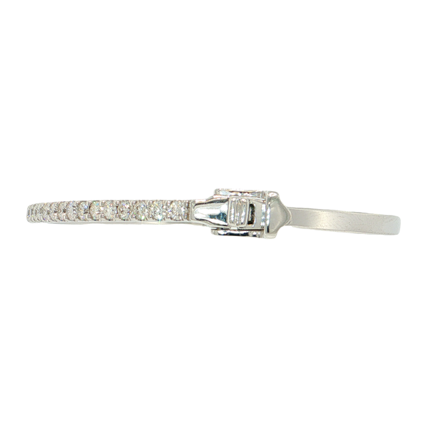 14K White Gold 1.5CTW Diamond Bangle Bracelet with Safety Lock Image 2 West and Company Auburn, NY