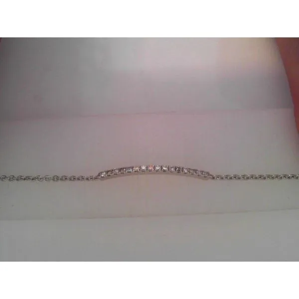 14K White Gold Diamond Bar Bracelet .25CTW with Lobster Claw Clasp West and Company Auburn, NY
