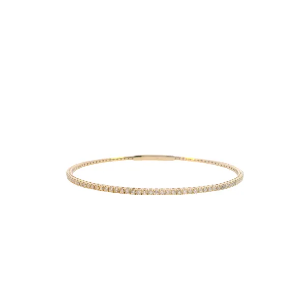 14K Yellow Gold 1.35CTW Flexible Diamond Bangle Bracelet West and Company Auburn, NY