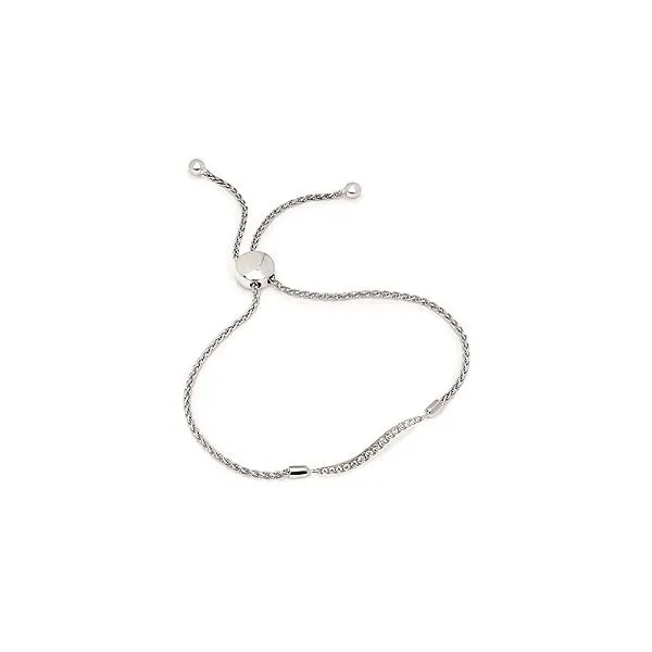 Sterling Silver 1/5CTW Diamond Wave Design Bolo Bracelet West and Company Auburn, NY