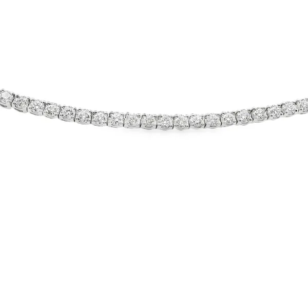 14K White Gold 3.08CTW Diamond Line Bracelet with Safety Locking Closure West and Company Auburn, NY