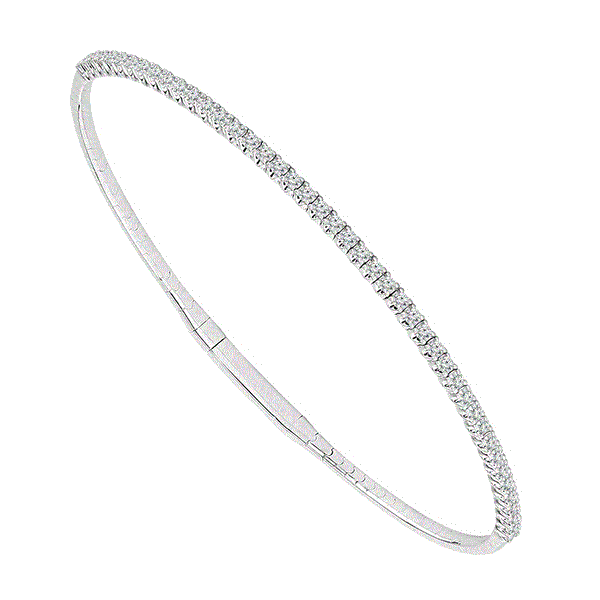 14K White Gold 1/2CT Flexible Diamond Bangle West and Company Auburn, NY