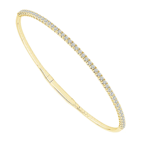 14K Yellow Gold 1/2CTW Diamond Flexible Bangle West and Company Auburn, NY