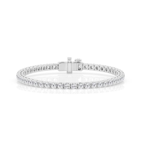 14K White Gold Laboratory Grown 2CTW Diamond Tennis Bracelet with Fold Under Safety Clasp West and Company Auburn, NY
