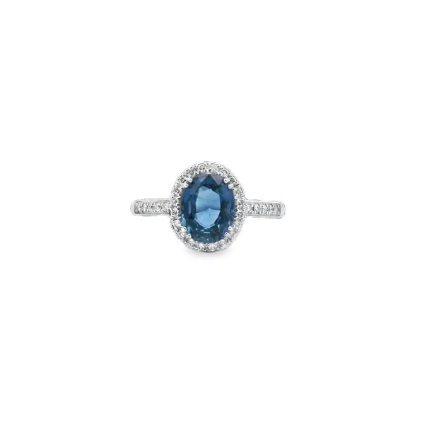 14K White Gold Oval Sapphire and Diamond Ring West and Company Auburn, NY