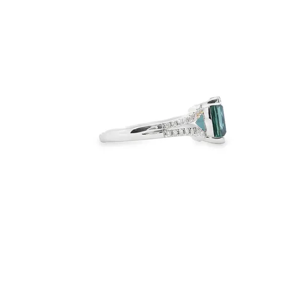 14K White Gold 3.67CTW Created Alexandrite Ring with Diamond Split Shank (.19TDW) Image 3 West and Company Auburn, NY