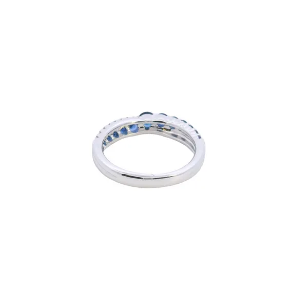 14K White Gold Sapphire and Diamond Band Ring .83TGW .18TDW Image 3 West and Company Auburn, NY