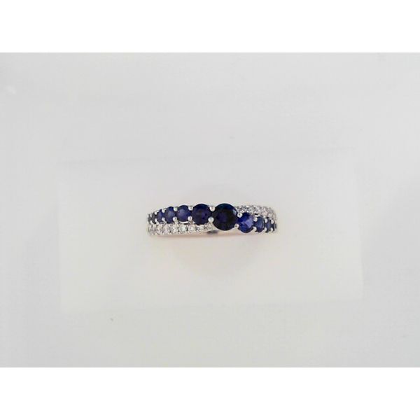 14K White Gold Sapphire and Diamond Band Ring .83TGW .18TDW West and Company Auburn, NY